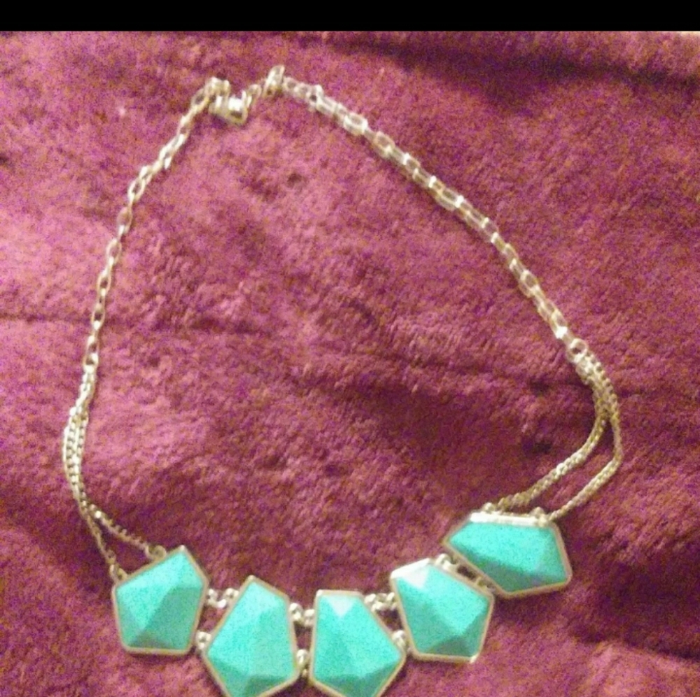 ◇New turquoise stones on gold chain